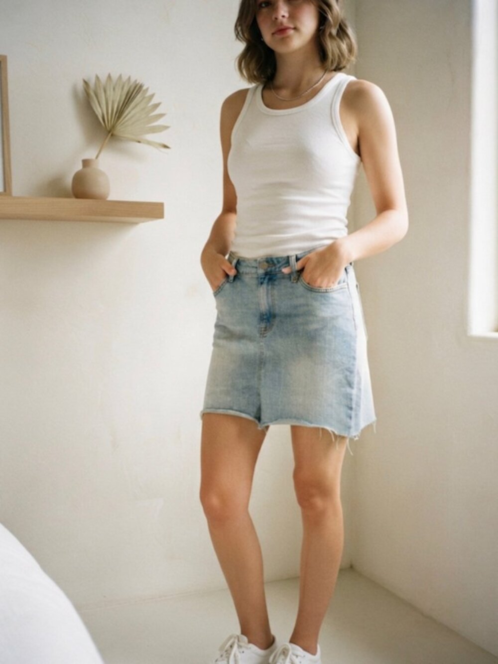 Thalia Sodi Denim Skirt Raw Hem Y2K Light Blue Size 1/2